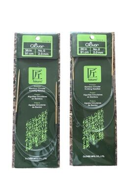 2X Clover Takumi Bamboo Circular Knitting Needles 36” No. 0